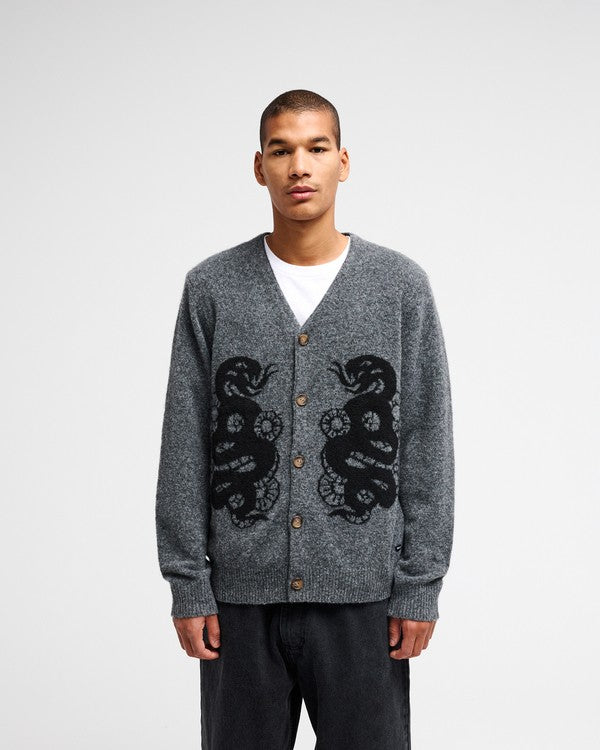 Dalas Snake Cardigan Washed Black Bild 1