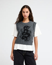 Dalas Snake Sweater Vest Washed Black Bild 1