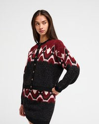 Fairisle Cardigan Washed Black Bild 1