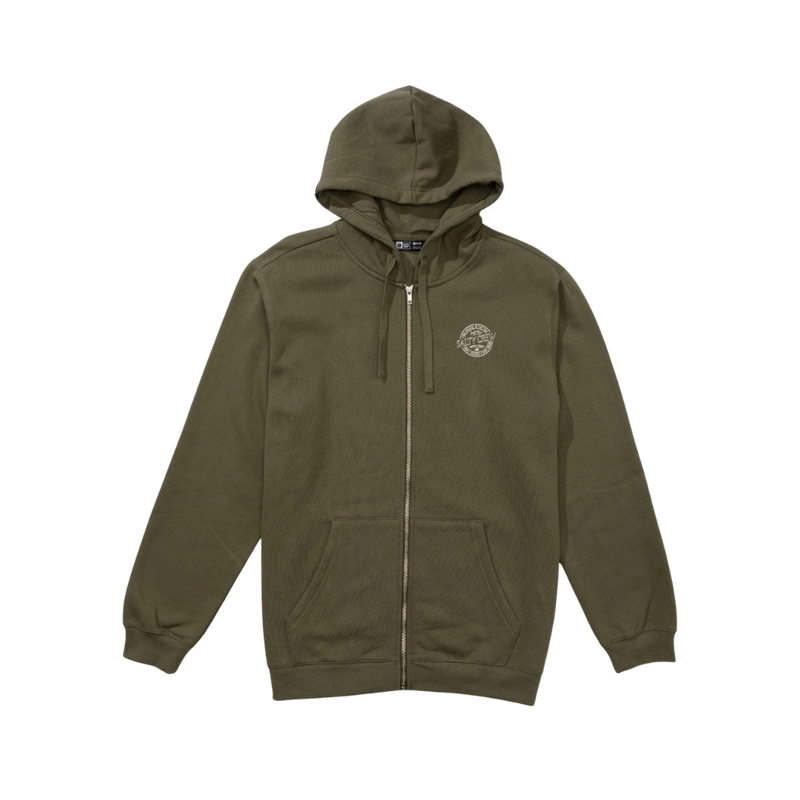 Skewed Zip Fleece Dusty Olive Bild 1