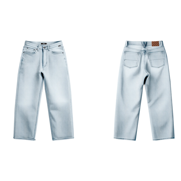 Check-5 Loose Denim Pant Blue Ice Bild 1