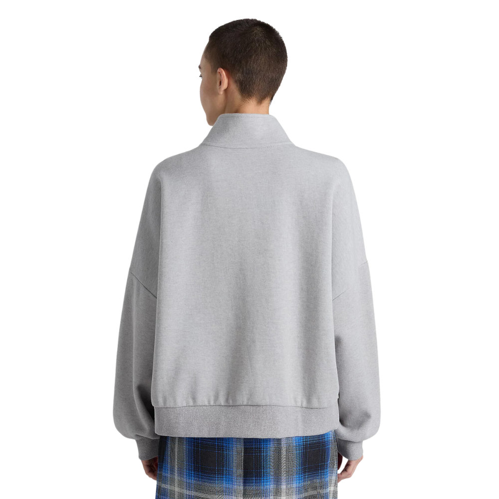 Elevated Double Knit Loose Mock Neck Cement Heather Bild 2