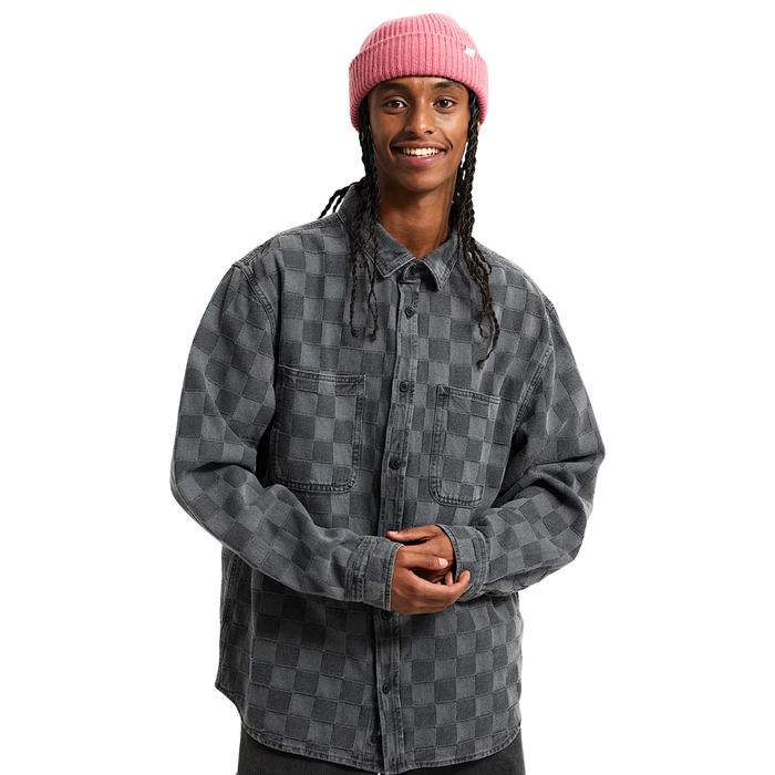 Hastings Checkerboard Denin LS Wove Faded Black Bild 1