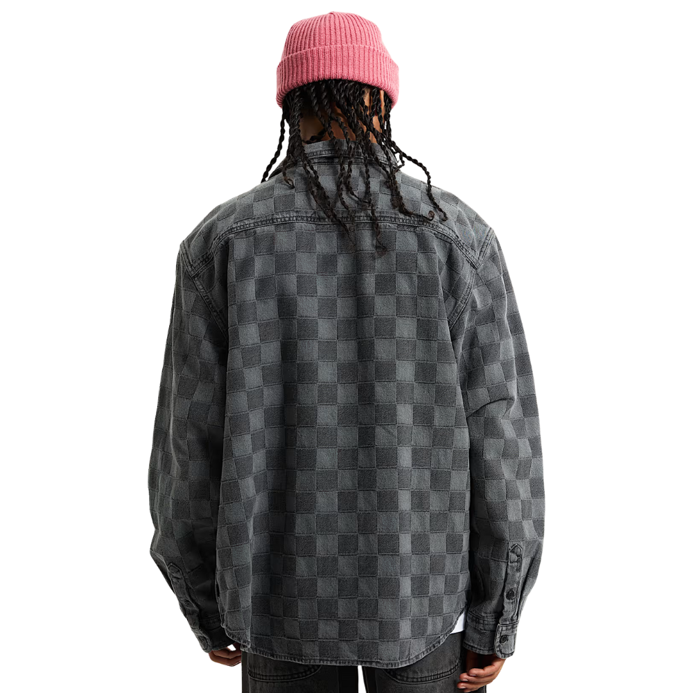 Hastings Checkerboard Denin LS Wove Faded Black Bild 2
