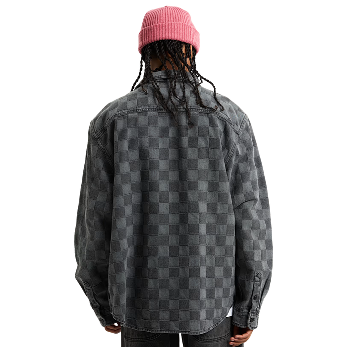 Hastings Checkerboard Denin LS Wove Faded Black Bild 2