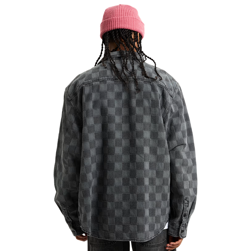 Hastings Checkerboard Denin LS Wove Faded Black Bild 2