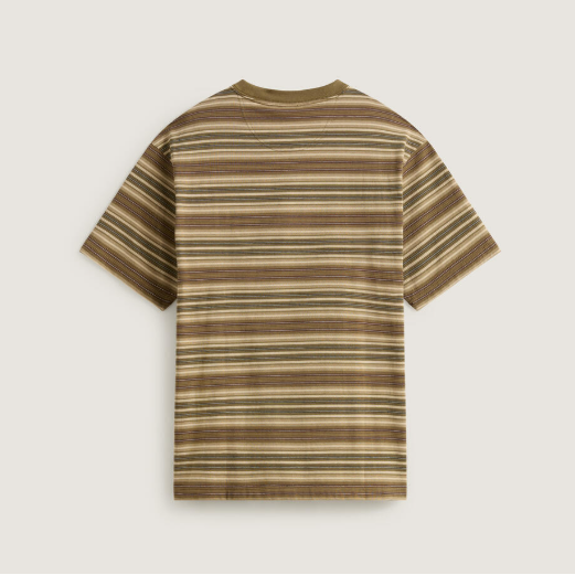 Stripe Ringer Loose SS Knit Olive Brown Bild 2