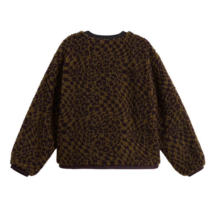 W Suffolk Cheetah Check Pile Coat Dark Port Bild 2