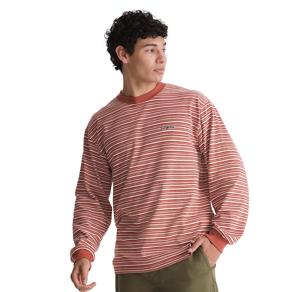 Wesley Stripe LS Knit Light Bronze/Cream Bild 3