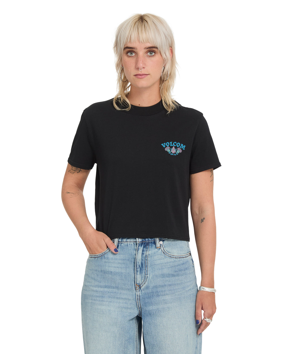 Dial Crop Tee Black Bild 1