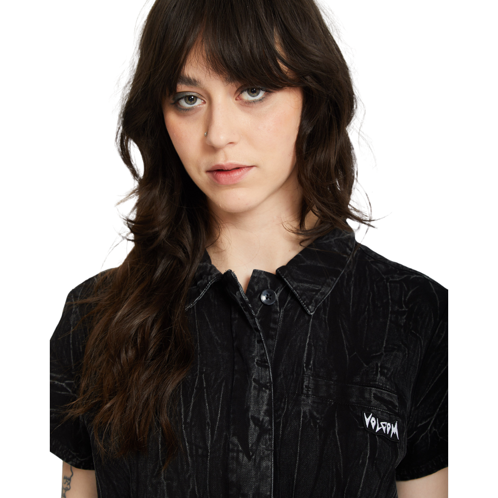 Asphalt Romper Black Marble Wash Bild 3