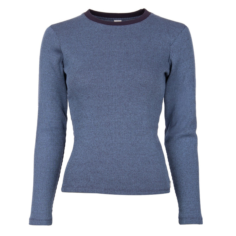 2 Tone Rib LS Navy Bild 1