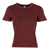 2 Tone Rib T-Shirt Black Red Bild 1