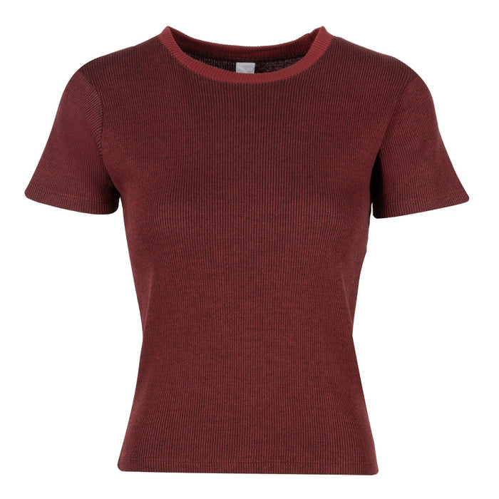 2 Tone Rib T-Shirt Black Red Bild 1