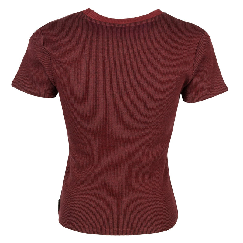2 Tone Rib T-Shirt Black Red Bild 2
