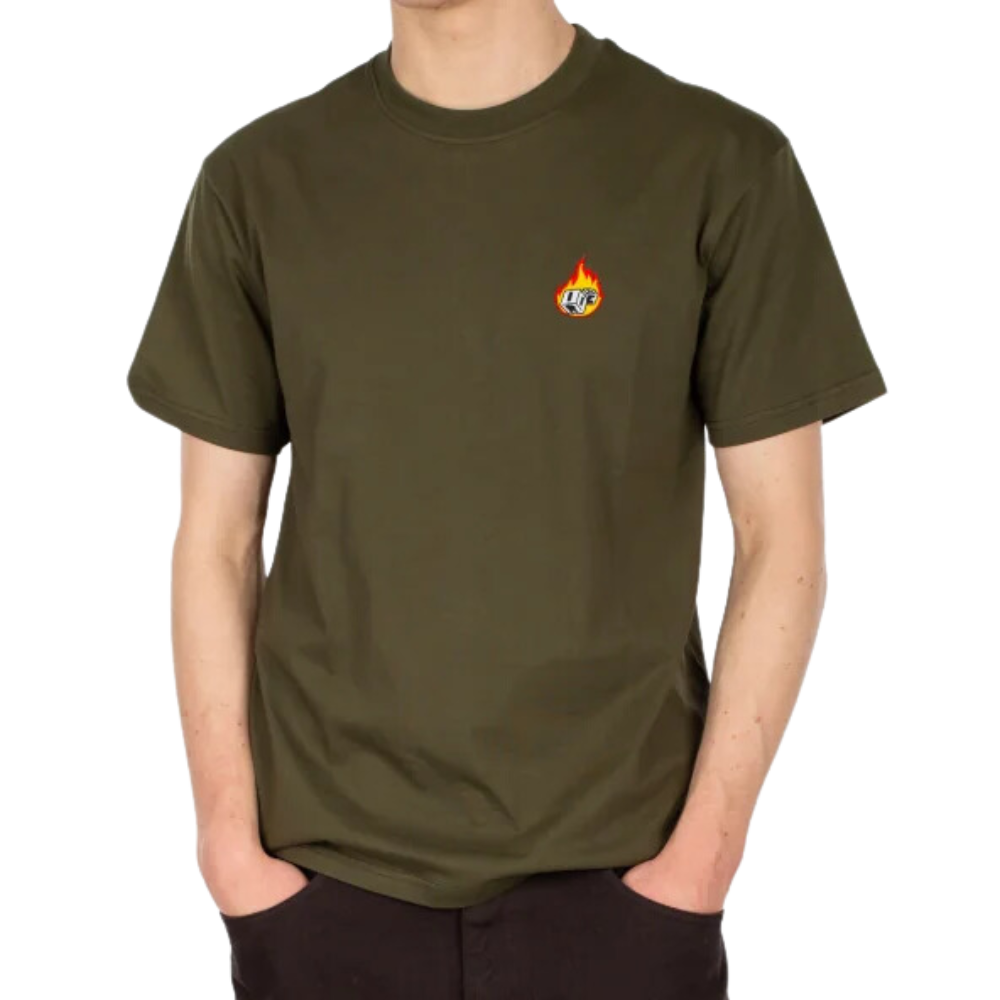 Flaming Dices T-Shirt Warm Olive Bild 1