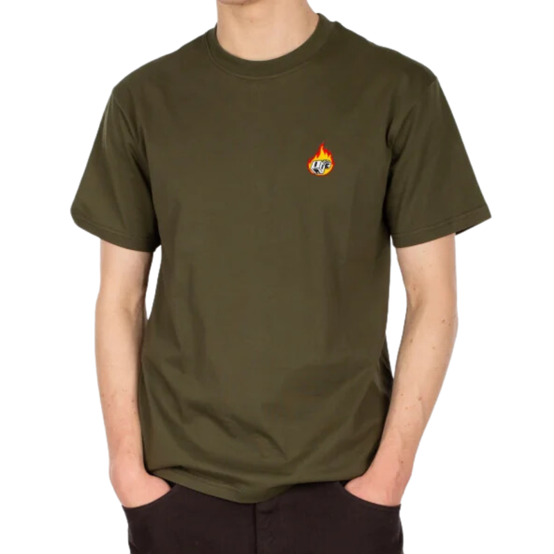 Flaming Dices T-Shirt Warm Olive Bild 1