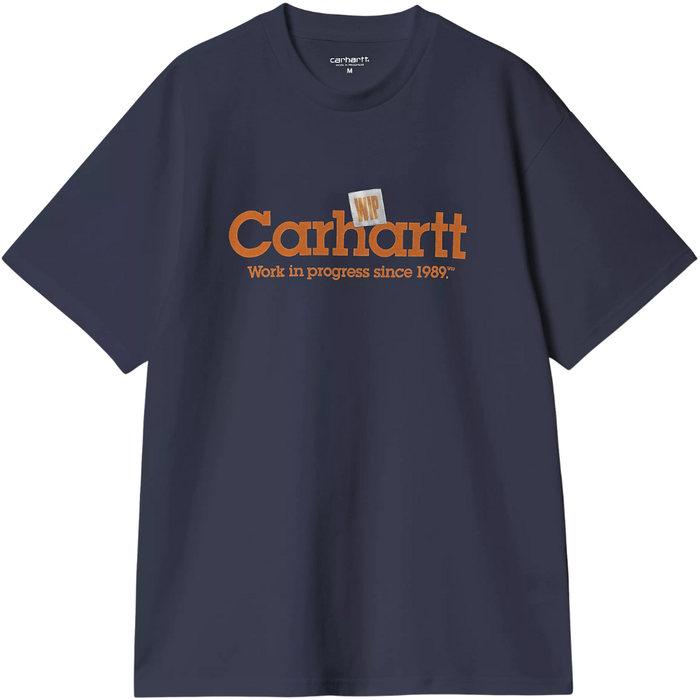 S/S Label Script T-Shirt - Carhartt - Blue - T-Shirt
