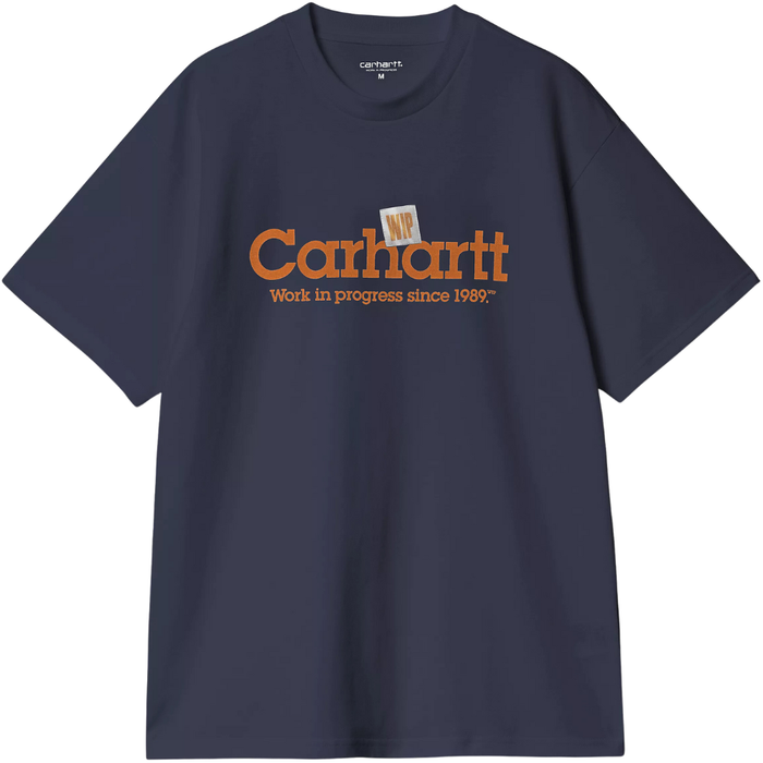 S/S Label Script T-Shirt - Carhartt - Blue - T-Shirt