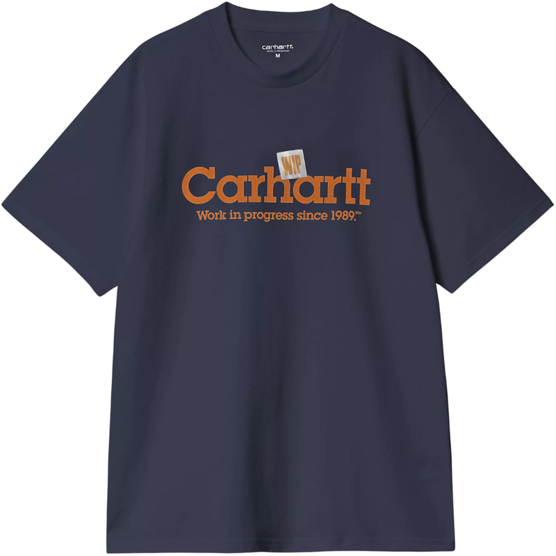 S/S Label Script T-Shirt - Carhartt - Blue - T-Shirt