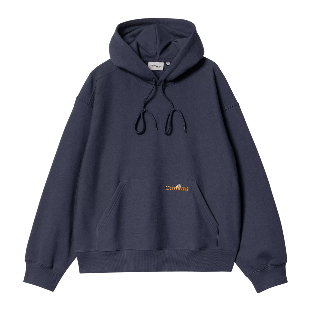 Hooded Label Script Sweat Blue Bild 1