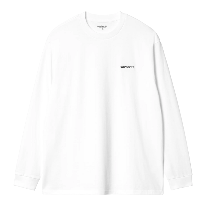 L/S Script Embroidery T-Shirt White / Black Bild 1