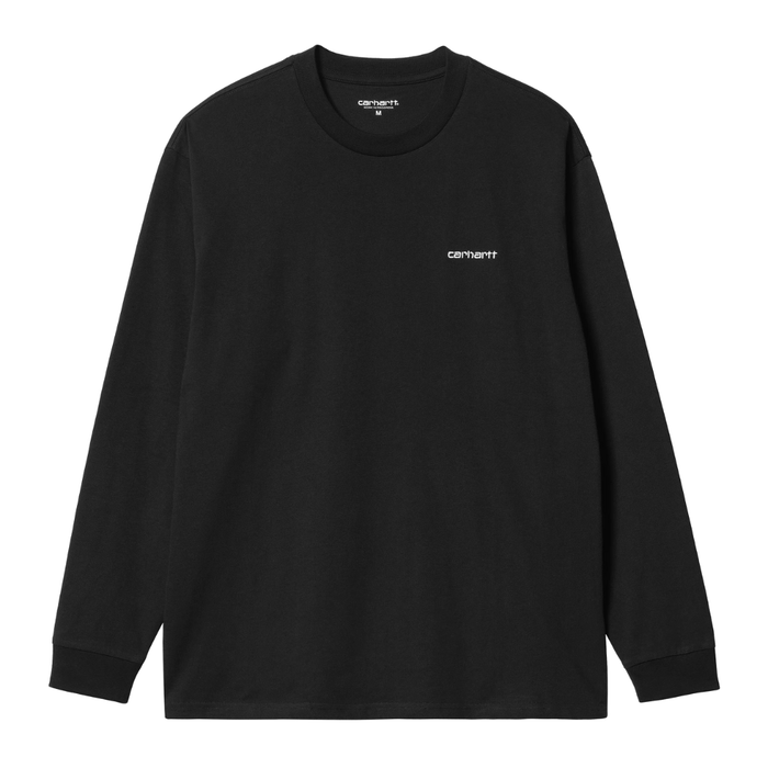 L/S Script Embroidery T-Shirt Black / White Bild 1