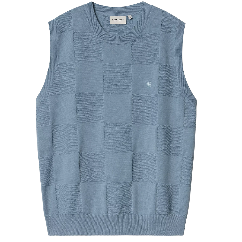 W Checker Vest Sweater Frosted Blue Bild 1