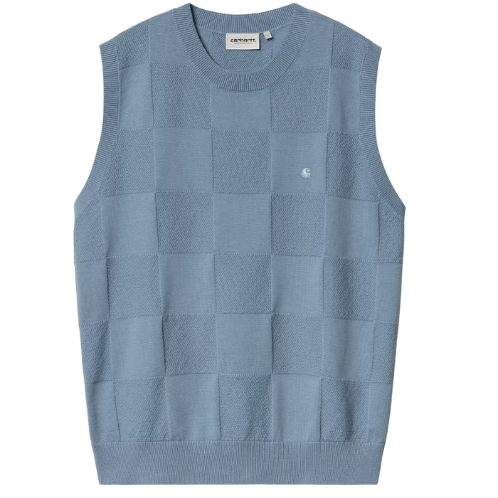 W Checker Vest Sweater Frosted Blue Bild 1