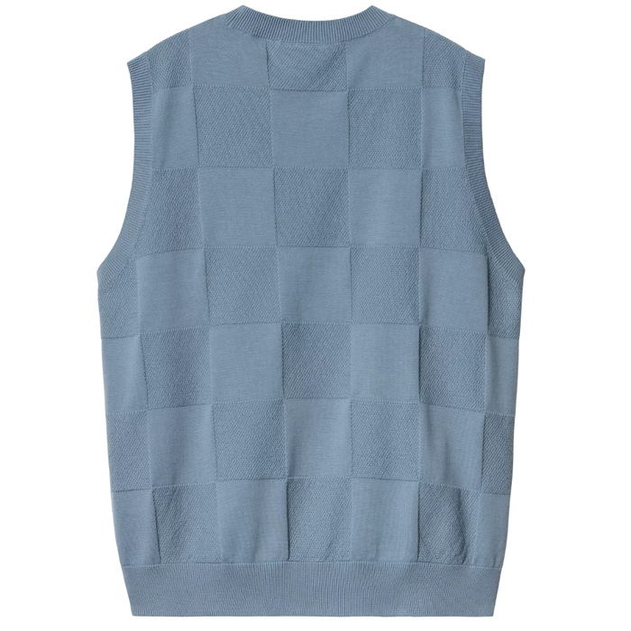 W Checker Vest Sweater Frosted Blue Bild 2