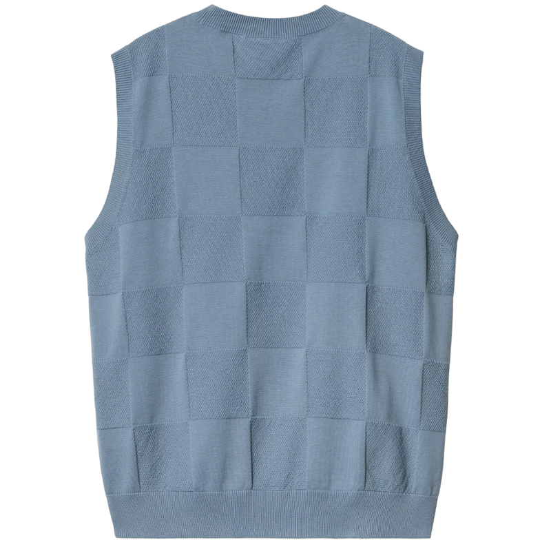 W Checker Vest Sweater Frosted Blue Bild 2