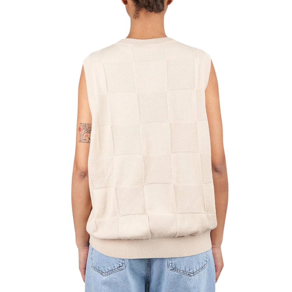 W Checker Vest Sweater Fleur De Sel Bild 2