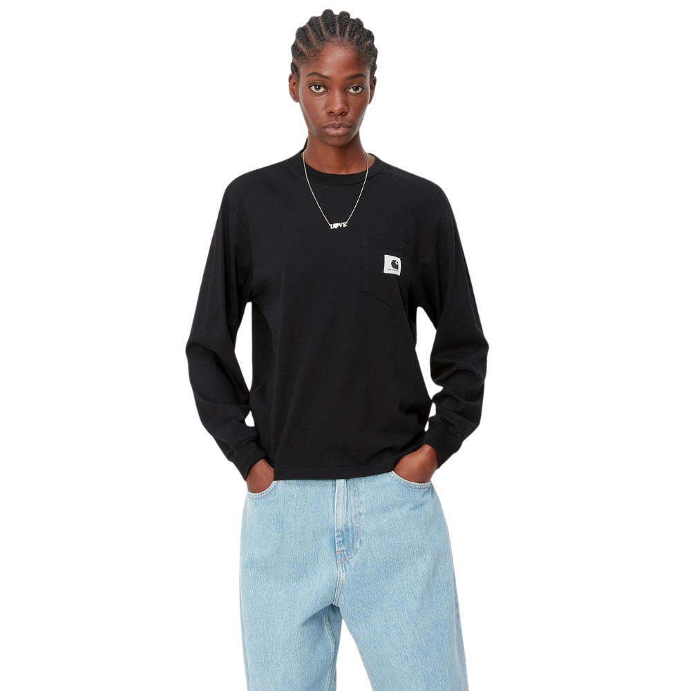 W L/S Pocket T-Shirt Black Bild 1