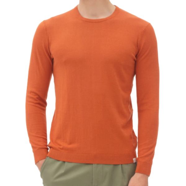 silk crew neck sweater-Nowadays-algarv clay orange-Pullover