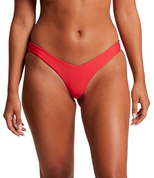 Simply Seamless V Bottom - Volcom - True Red- Bikini Hosen