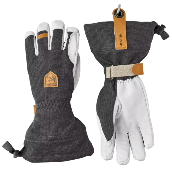 Hestra - Army Leather Patrol Gauntlet - 5 finger - Charcoal - Handschuh