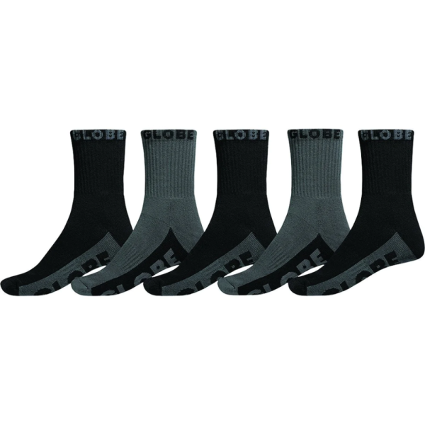 Globe - BLACK/GREY CREW SOCK 5PK - Black/Grey - Socken