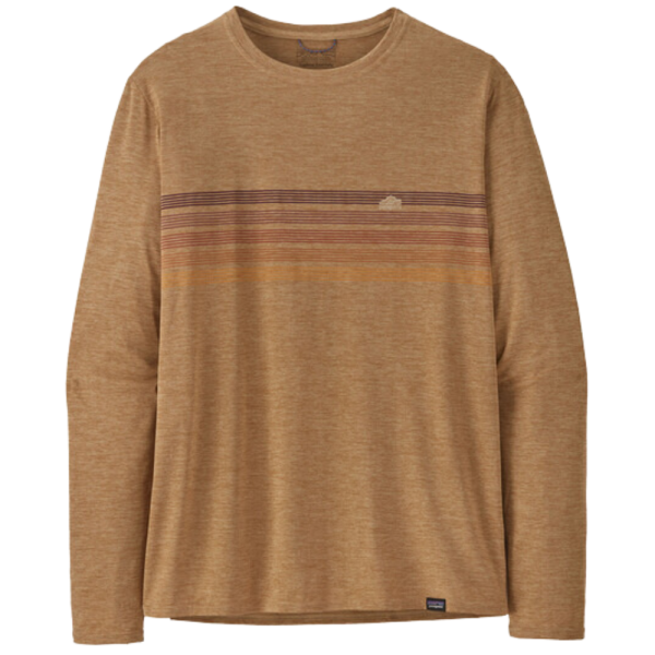 Patagonia - Ms L/S Cap Cool Daily Graphic Shirt - Tinamou Tan X-Dye - Techshirt Langarm