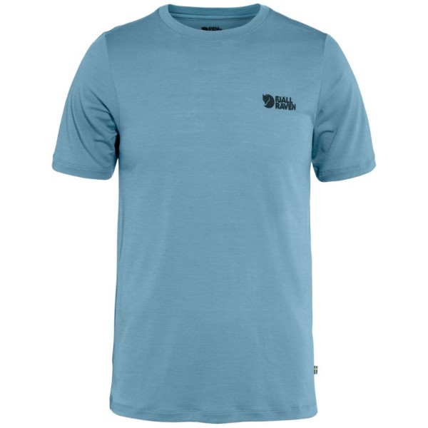 Fjällräven - Abisko Wool Logo SS M - Dawn Blue - Outdoor - Outdoorbekleidung - Outdoorshirts - Tech Shirt Outdoor