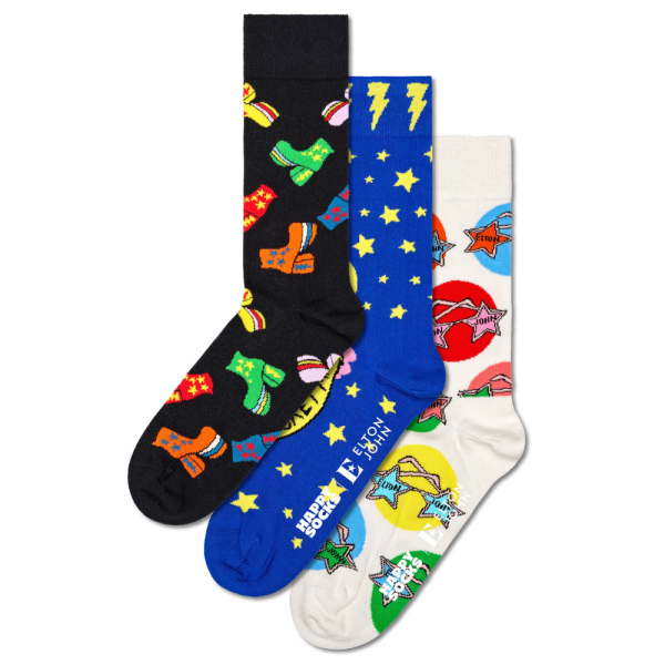 Happy Socks - Elton John 3-Pack Gift Set - Black - Socken