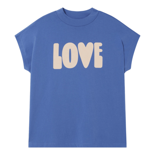 Thinking MU - LOVE ECRU VOLTA T-SHIRT - HERITAGE BLUE - T-Shirt