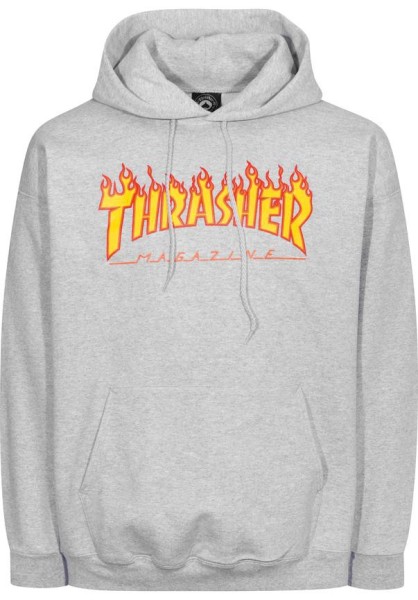 Trasher - Flame - Kapuzen Hoodie - Hooded Sweater - greymottled 