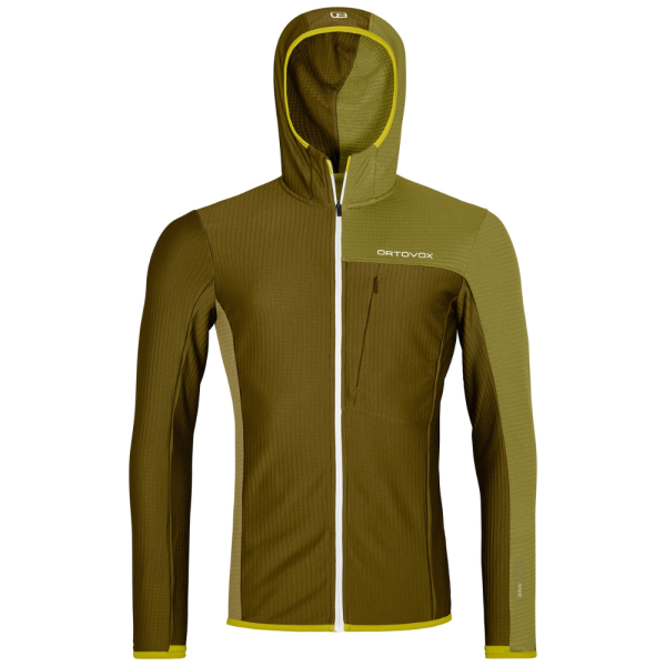 Ortovox - FLEECE LIGHT GRID HOODED JKT M - GREEN MOSS - Outdoor  »  Outdoorbekleidung - 2nd Layer - 2nd Layer Fleece	
