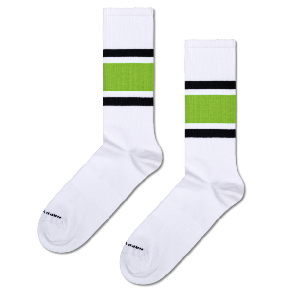 Happy Socks - Simple Stripe Sneaker Sock - White - Socken