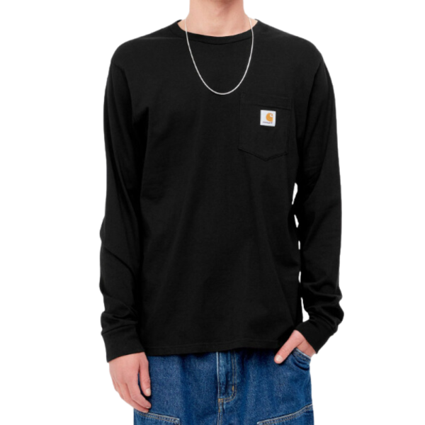 L/S Pocket T-Shirt - Carhartt WIP - BLACK - T-Shirt Langarm