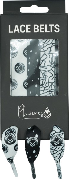 PH-Lacebelts - Phieres - Blk/Wht Pattern - Textilgürtel