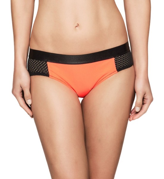 Calvin Klein - MESH HIPSTER-LR - Damen - Bikini Hose - Bikini Unterteil - Fiery Coral