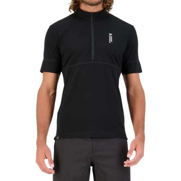 Mons Royale - Cadence Half Zip T - BLACK - Outdoor - Outdoorbekleidung - Outdoorshirts - Shirt Wolle