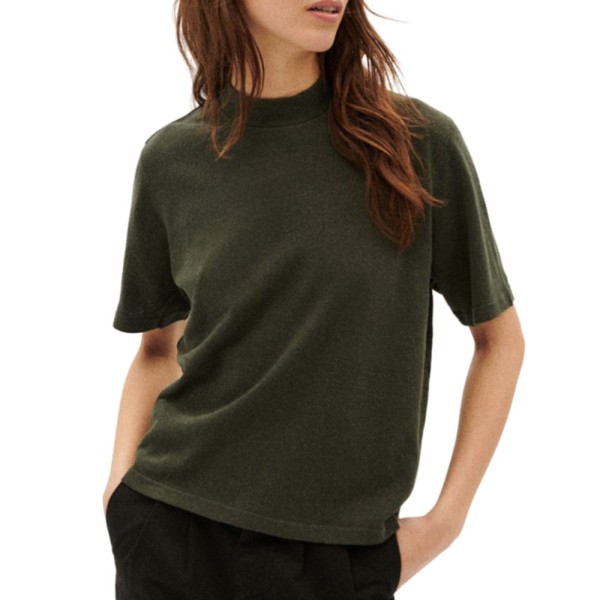 Dark Green Hemp Aidin T-Shirt - Thinking Mu - Dark Green