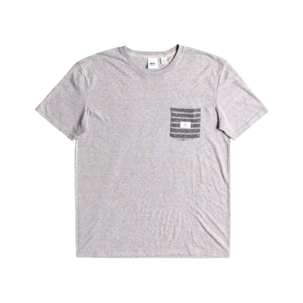 QUIKSILVER Herren T-Shirt - RETRO PLAN SS POCKET TEE - Light Grey Heather - T-Shirt 
